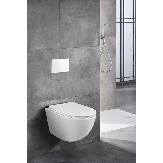 Инсталляция с подвесным унитазом комплект: Grohe Rapid SL 38772001 с подвесным безободковым унитазом Azario Trevi AZ-0093UQ3 TORNADO сиденье микролифт, крепление, кнопка смыва хром - фото 13