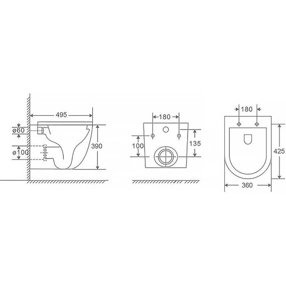 Инсталляция с подвесным унитазом комплект: Grohe Rapid SL 38772001 с подвесным безободковым унитазом Azario Trevi AZ-0093UQ3 TORNADO сиденье микролифт, крепление, кнопка смыва хром - фото 17