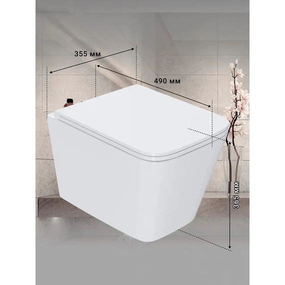 Унитаз подвесной безободковый Sintesi Balti SIN-TS-BLT-172 с крышкой микролифт (система смыва Торнадо) - фото 17