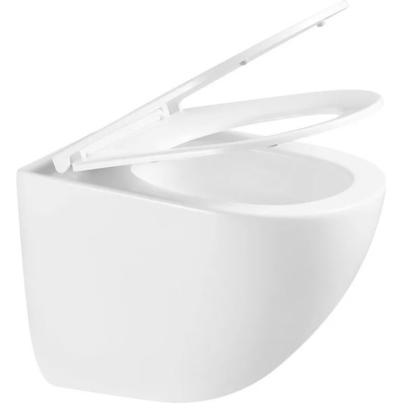 Унитаз подвесной безободковый Sintesi Ellipse SIN-TS-ELL-153 с крышкой микролифт (система смыва Торнадо) - фото 2