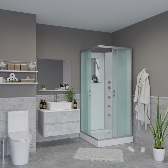 Гидробокс Niagara 90x90 см 11011423BKG, серебро/матовое - фото 3