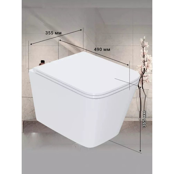 Инсталляция с подвесным унитазом комплект: Grohe Rapid SL 38772001 с подвесным безободковым унитазом Sintesi Balti SIN-TS-BLT-172 сиденье микролифт, крепление, кнопка смыва хром (система смыва Торнадо) - фото 22