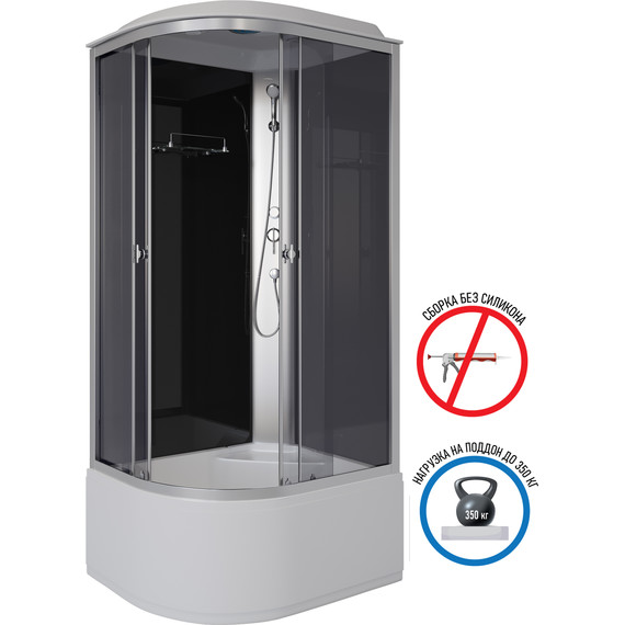 Душевая кабина Niagara 100x80 см E100/80/40R/TN, хром/тонированное - фото 