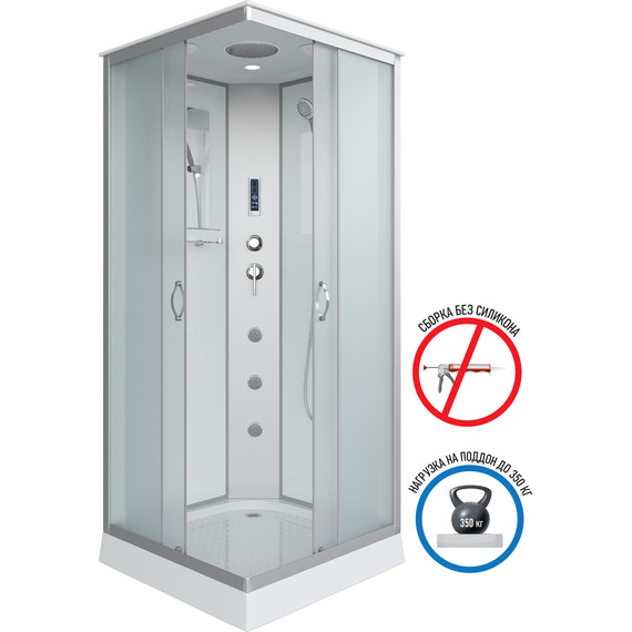 Гидробокс Niagara 90x90 см 11011423F, серебро/матовое - фото 