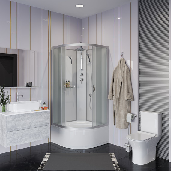 Душевая кабина Niagara 80x80 см NG-2307-14BKT, серебро/матовое - фото 3