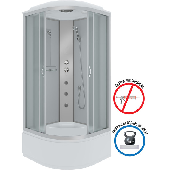 Гидробокс Niagara 80x80 см 23071424G, серебро/матовое - фото 