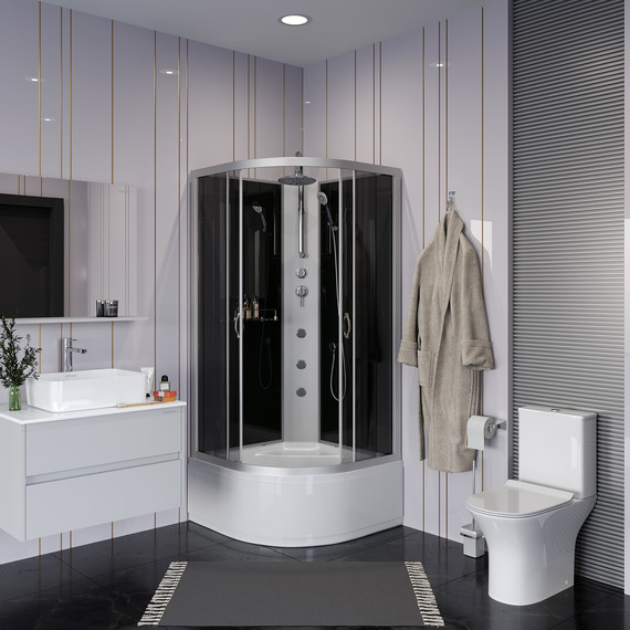 Гидробокс Niagara 80x80 см 25071434BKTG, серебро/тонированное - фото 3