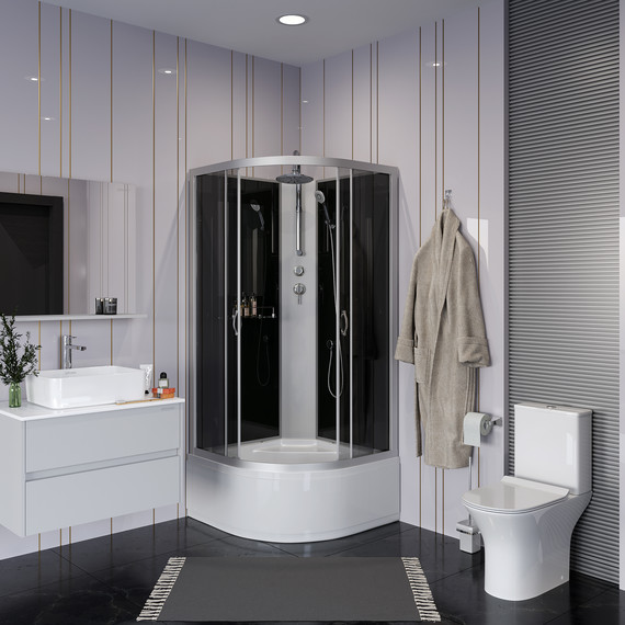 Душевая кабина Niagara 80x80 см NG-2507-14BKT, серебро/тонированное - фото 3