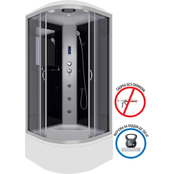 Гидробокс Niagara 80x80 см 25071434F, серебро/тонированное - фото 