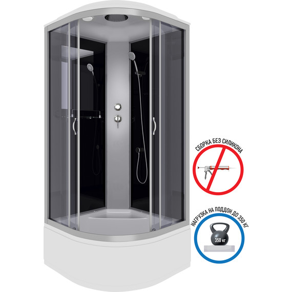 Душевая кабина Niagara 80x80 см 25071434, серебро/тонированное - фото 
