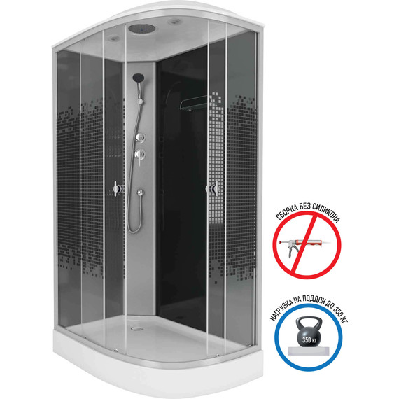 Душевая кабина Niagara 120x80 см 45121453L, хром/узор - фото 