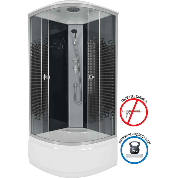 Душевая кабина Niagara 80x80 см 7507, хром/узор - фото 