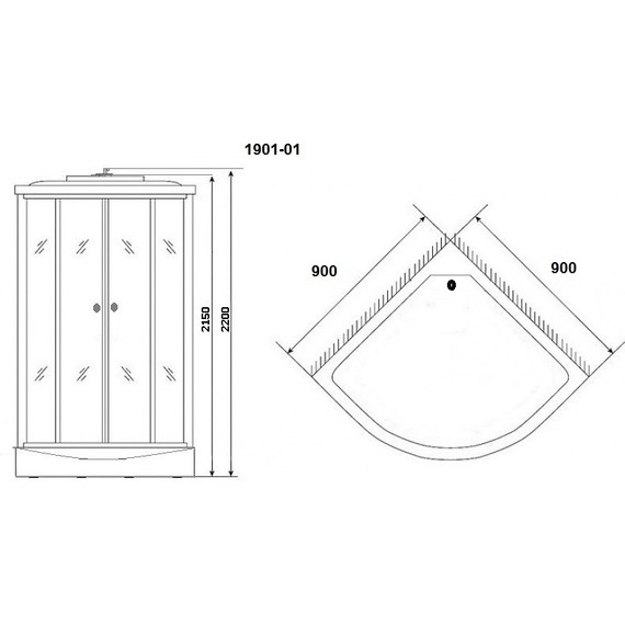 Гидробокс Niagara 90x90 см 19010134, чёрный/тонированное - фото 2