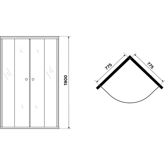Душевое ограждение Niagara Eco 80x80 см NG-1003-14BLACK, чёрный матовый/мозаика - фото 5