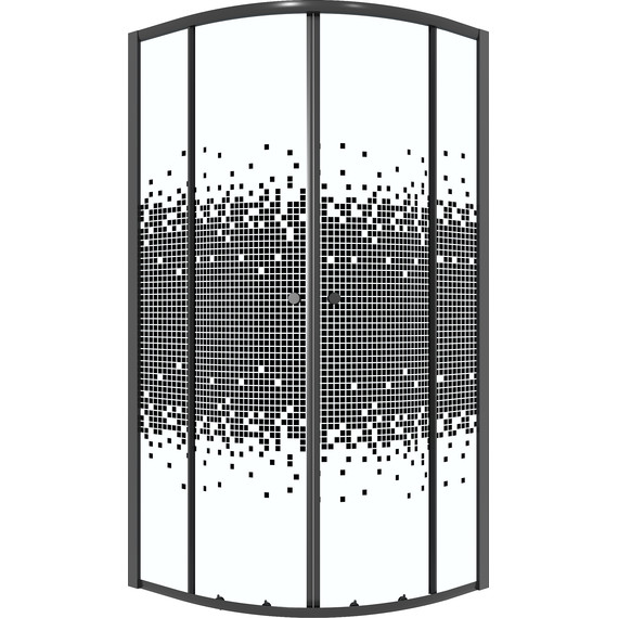 Душевое ограждение Niagara Eco 80x80 см NG-1003-14BLACK, чёрный матовый/мозаика - фото 3