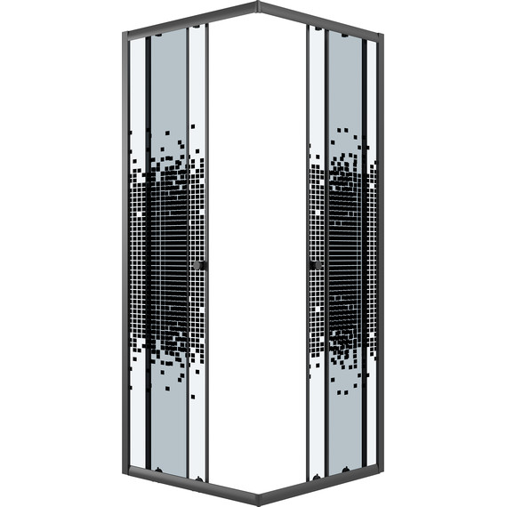 Душевое ограждение Niagara Eco 100x100 см NG-1010-14QBLACK, чёрный матовый/мозаика - фото 3