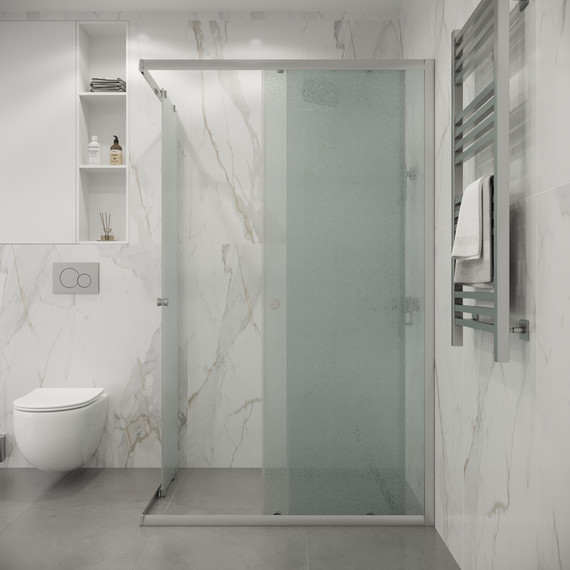 Душевое ограждение Niagara Eco 115x80 см NG-1012-14QMT, хром матовый/матовое - фото 4