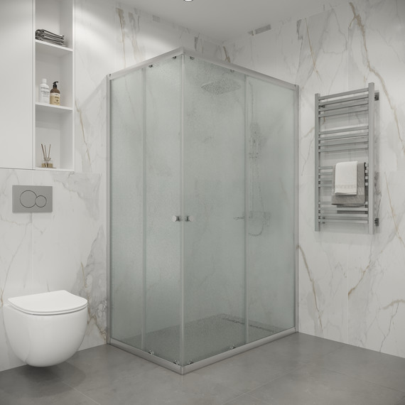 Душевое ограждение Niagara Eco 105x80 см NG-1118-14QMT, хром матовый/матовое - фото 