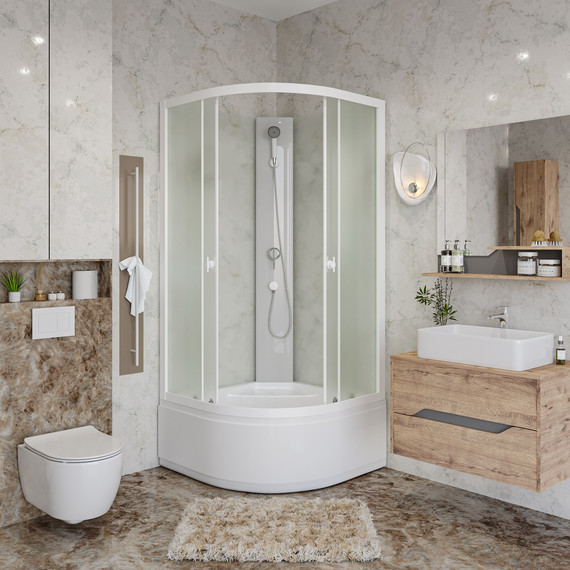 Душевая кабина Niagara 80x80 см P80/40/MT/BK, белый/матовое - фото 3