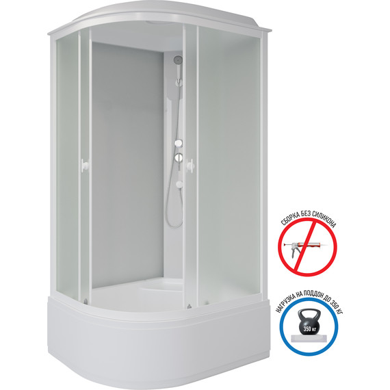 Душевая кабина Niagara 90x80 см P90/80/40R/MT, белый/матовое - фото 