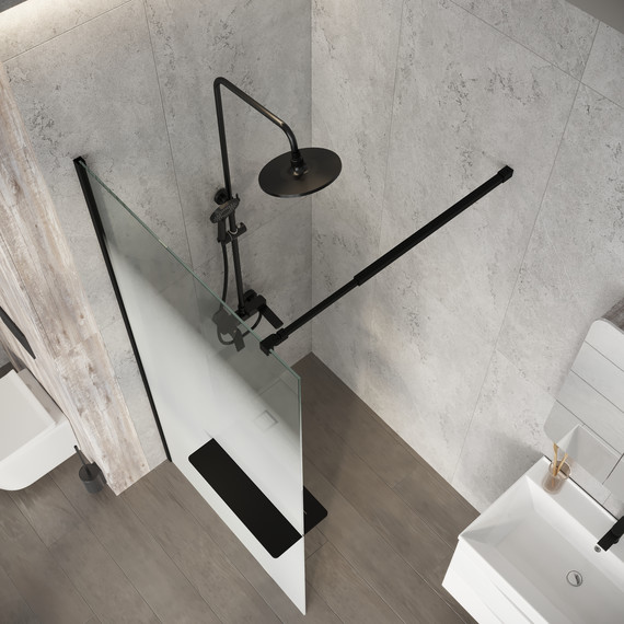 Душевая перегородка Niagara Nova 90 см NG-582-90BLACK, чёрный матовый/матовое - фото 5