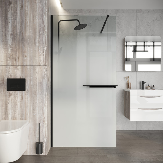 Душевая перегородка Niagara Nova 90 см NG-582-90BLACK, чёрный матовый/матовое - фото 3