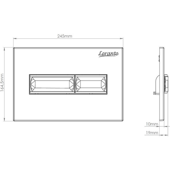 Кнопка смыва Loranto Prestige 7522, хром глянцевый - фото 2