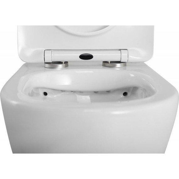 Унитаз подвесной безободковый BelBagno Uno 2.0 BB7306CHR/SC с тонкой крышкой микролифт, Цвет производителя: белый - фото 4