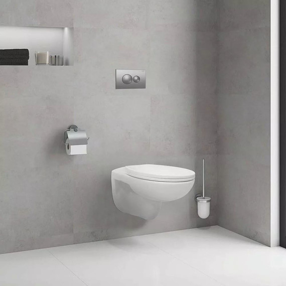 Инсталляция с подвесным унитазом комплект: Grohe Rapid SL 38772001 с подвесным безободковым унитазом Loranto Fredo CS-WH8005 сиденье микролифт, крепление, кнопка смыва хром - фото 12