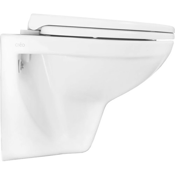 Инсталляция с подвесным унитазом комплект: Grohe Rapid SL 38772001 с подвесным безободковым унитазом Creo Ceramique Project PR1100N сиденье микролифт, крепление, кнопка смыва хром - фото 6