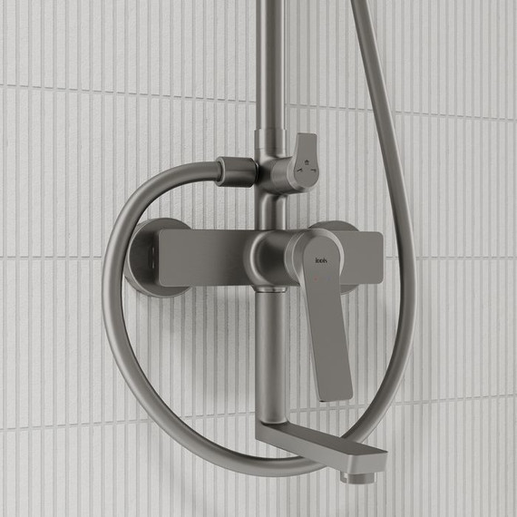 Душевая стойка Iddis Parker PARGM3Fi06, графит матовый - фото 4
