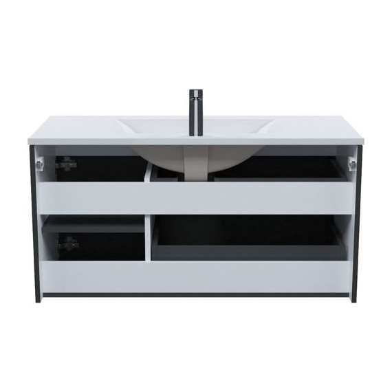 Тумба подвесная с раковиной Iddis Bild 100 см BIL10G0i95K, тёмно-серый - фото 4