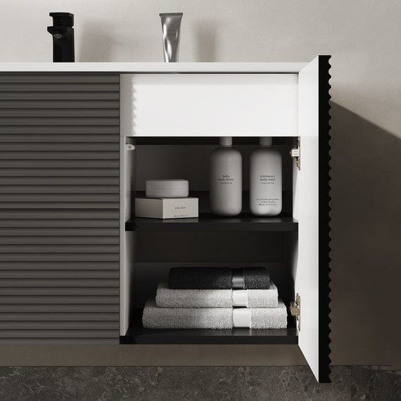 Тумба подвесная с раковиной Iddis Bild 100 см BIL10G0i95K, тёмно-серый - фото 9