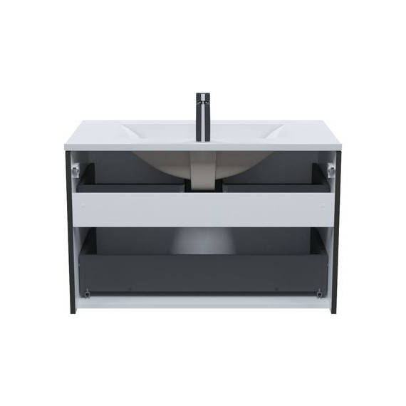 Тумба подвесная с раковиной Iddis Bild 80 см BIL80G0i95K, тёмно-серый - фото 4