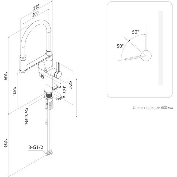Смеситель для кухни Iddis Ikon IKNMGFFi05, золото матовое, Цвет производителя: золото матовое - фото 10