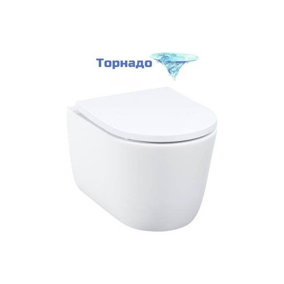 Унитаз подвесной безободковый Iddis Slide SLIRDSEi25 с крышкой микролифт (система смыва Торнадо) - фото 
