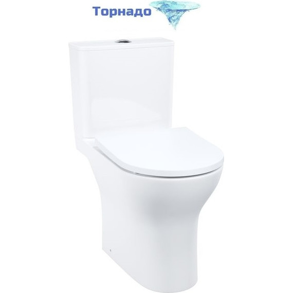 Унитаз-компакт безободковый Iddis Zodiac X ZODRDSEi24 с крышкой микролифт (система смыва Торнадо) - фото 