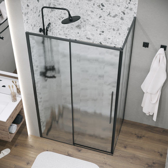 Душевое ограждение Grossman Galaxy 100x80 см 120.K33.01.1080.21.02, чёрный матовый/шиншилла - фото 4