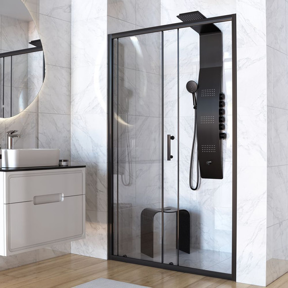 Душевая дверь Taliente 130 см TA-130-1CB, чёрный/прозрачное - фото 