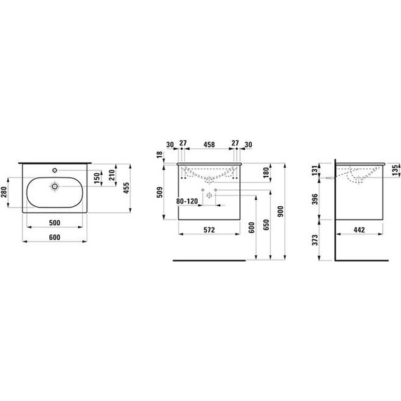 Тумба подвесная с раковиной Laufen Lua 60 см 8.6008.3.260.104.1 - фото 2