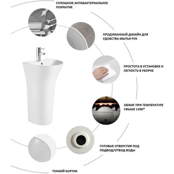 Раковина напольная Ceruttispa Marco 42 см - фото 4