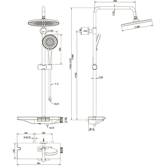 Душевая стойка Veconi EN-200-C-C4, Цвет производителя: хром - фото 3