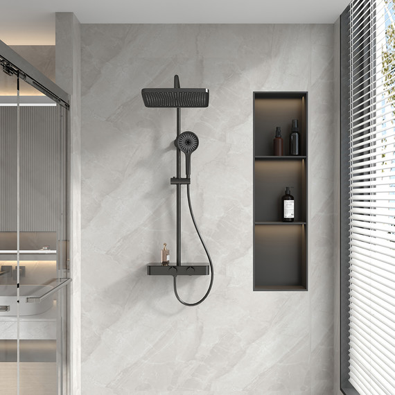 Душевая стойка Veconi FO-210-B-C4, чёрный матовый - фото 