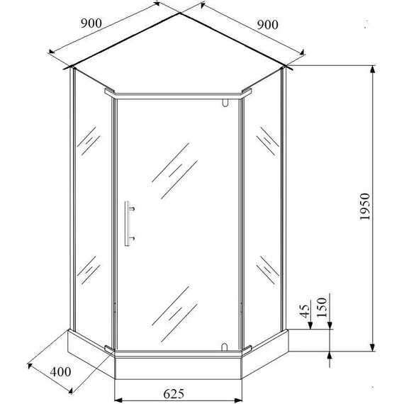 Душевое ограждение Parly 90х90 см ZPE911TE, хром/прозрачное - фото 7