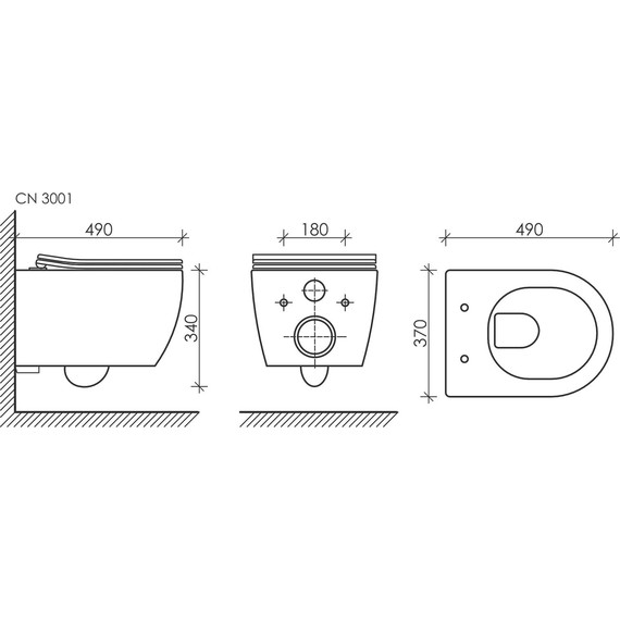 Унитаз подвесной безободковый Ceramicanova Play Rimless CN3001MB с крышкой микролифт, чёрный матовый, Цвет производителя: чёрный матовый - фото 10
