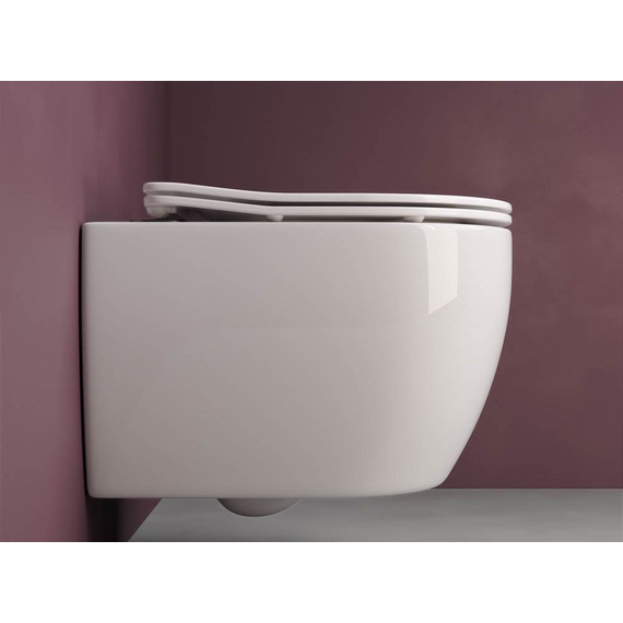 Унитаз подвесной безободковый Ceramicanova Play Rimless CN3001 (система смыва Торнадо) с крышкой микролифт, Цвет производителя: белый - фото 6