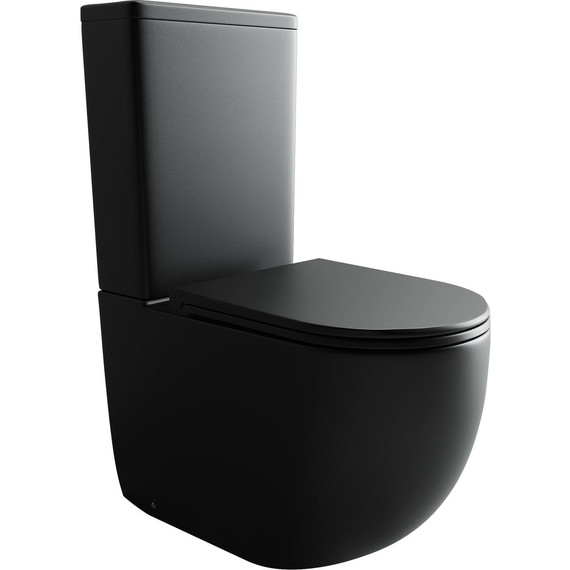 Унитаз компакт Ceramicanova Metropol Rimless CN4001MB с крышкой микролифт, чёрный матовый - фото 