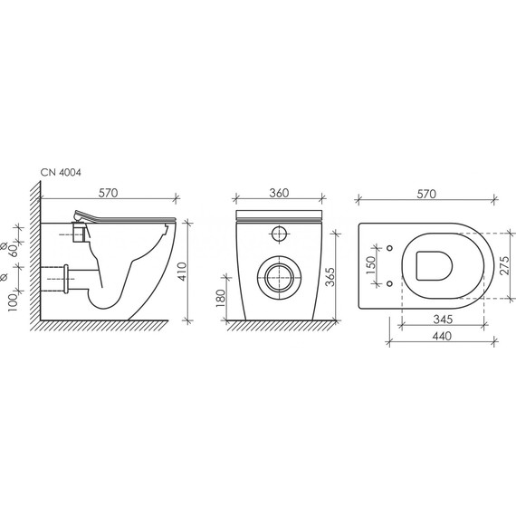 Унитаз компакт Ceramicanova Metropol Rimless CN4004MB с крышкой микролифт, чёрный матовый - фото 10
