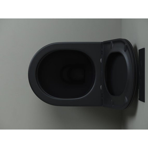 Унитаз компакт Ceramicanova Metropol Rimless CN4004MB с крышкой микролифт, чёрный матовый - фото 5