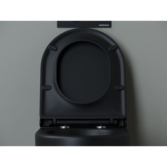 Унитаз компакт Ceramicanova Metropol Rimless CN4004MB с крышкой микролифт, чёрный матовый - фото 8